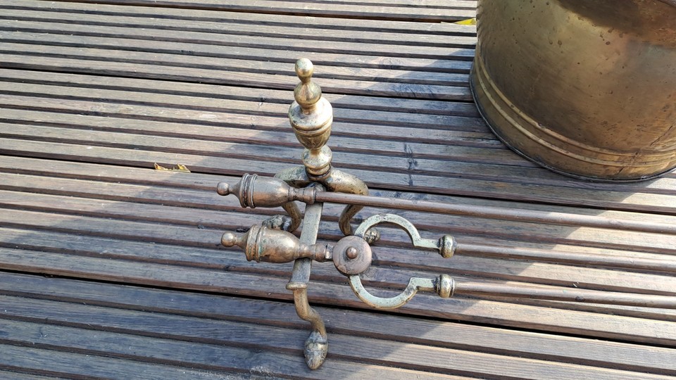 Matching Antique Victorian Brass & Iron Fireplace Set – Bucket ...