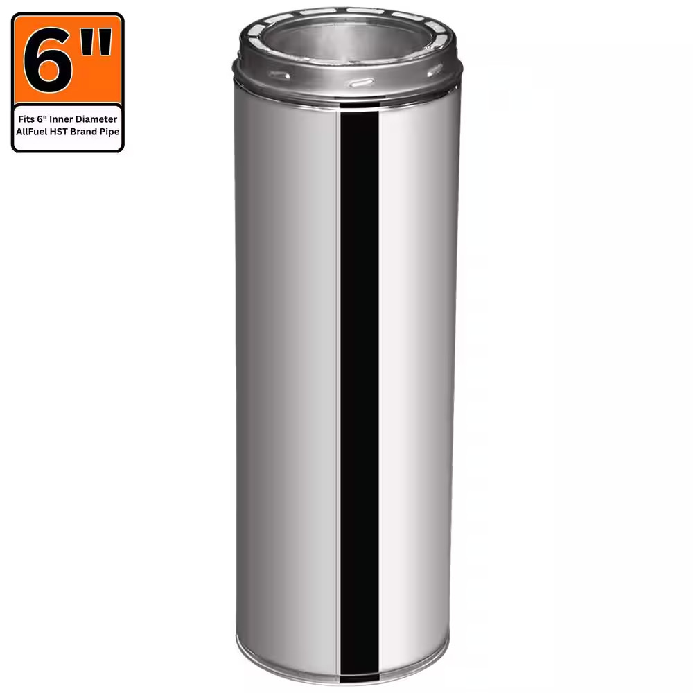 6 In. X 12 In. Stainless Steel Double Wall Chimney Pipe