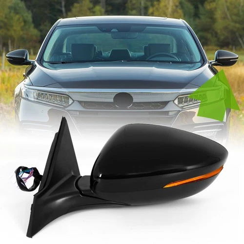 Left Mirror Assembly w/ Heated Signal Light Blind Spot for Honda Accord 2018-22