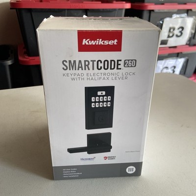 Kwikset SmartCode 260 Keypad Electronic Lock with Halifax Lever Matte Black