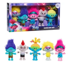 Dreamworks TROLLS World Tour Dance Off Plush Set 5 Pc EXCLUSIVE Character Set