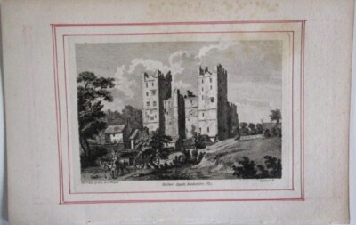 Vtg. Print. BOLTON CASTLE, ANTIQUITIES OF ENGLAND, WALES, 1780, HOOPER, Pl. 1