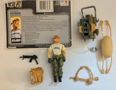 Figurine GI Joe Outback Survivalist v1 avec équipement et fiche