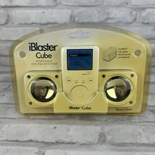 Excalibur Electronic iBlaster Cube Portable Stereo System New Old Stock White