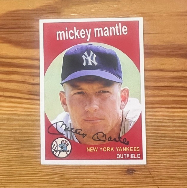 ACEO 1959 Topps Style MICKEY MANTLE New York Yankees Novelty Baseball