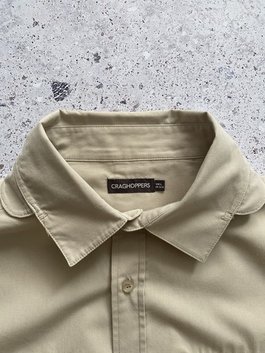 Craghoppers SOLARDRY Shirt Mens Large Beige Short Sleeve Outdoors Button Up - Picture 2 of 5
