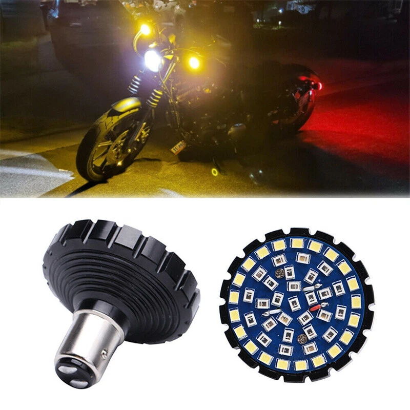2x Luz intermitente de señal de giro de freno LED 1157 para Harley Fat Boy Street Road Glide Foto 2 de 4