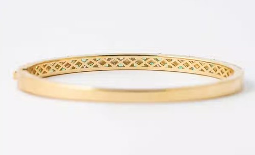 2.40ct Round Diamond Emerald 14k White Gold Anniversary Wedding Bracelet - Picture 4 of 4