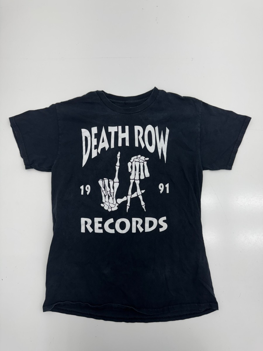 Death Row Records Black Graphic Print Short Sleeve Shirt Mens Size