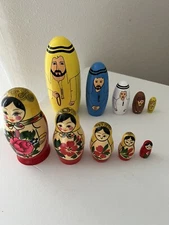 Colorful Wooden Nesting Stacking Dolls~ Set Of 2 Small Dolls