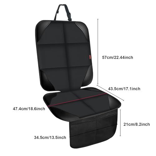 Seat Car Cover Mat Under Carseat Thick Padded Leather Fabric Protector For Child - Picture 8 of 9