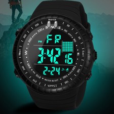 Waterproof Digital Sports Watch Military Tactical LED Backlight Wristwatch Men