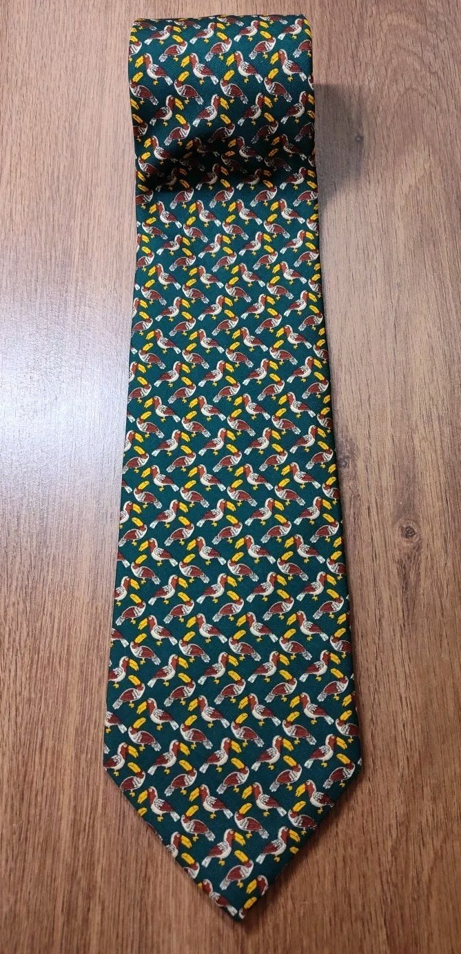 VINTAGE Brooks Brothers Basics Mens Silk Necktie Toucans All Over Print 59x3.5" thumbnail 7