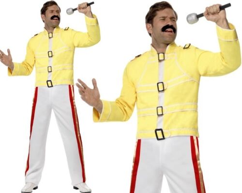 80s 1980s Official Licensed Freddie Mercury Queen Fancy Dress Costume by Smiffys - Picture 1 of 5