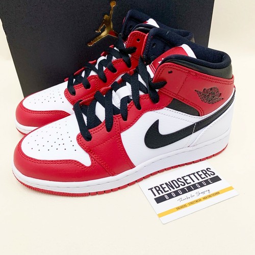 NIKE AIR JORDAN 1 MID CHICAGO WHITE TOE RED UK 4.5 5 5.5 6 6.5 TALLA MUJER eBay