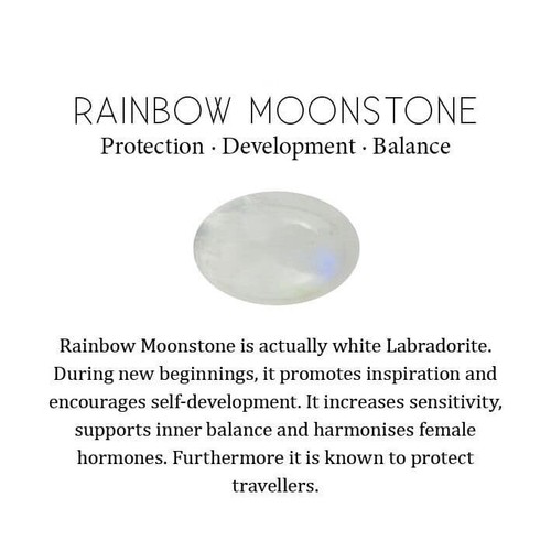 16.50 Cts Genuine Rainbow Moonstone Loose Gemstone Oval Cabochon 22X13X7 mm - Picture 4 of 7