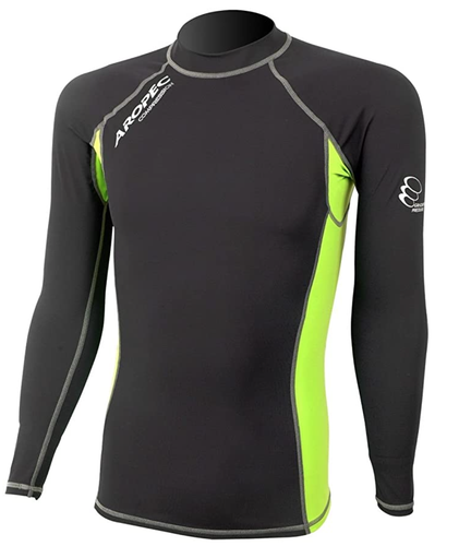 Aropec Mens Compression Long Sleeve Black Top Triathlon Run Sporting Large - Picture 3 of 3