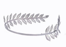 Greek Silver Laurel Leaf Headband- One Size