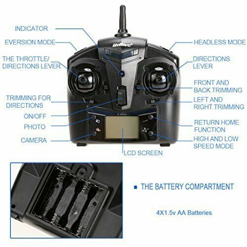 udi u818a 2.4 ghz 4 ch 6 axis gyro rc quadcopter with camera rtf mode 2