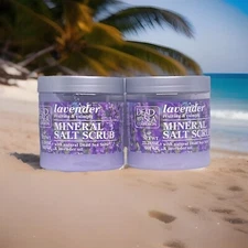2 Dead Sea Lavender Dead Sea Salt Nurturing Scrub Exfoliates 23.28oz Jars