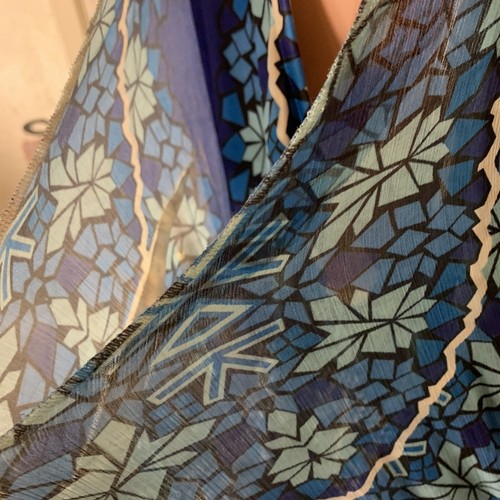 New Style & Co Women Maxi Dress Blue SZ Plus 3X Floral Stretch Metal Accents - Picture 6 of 22
