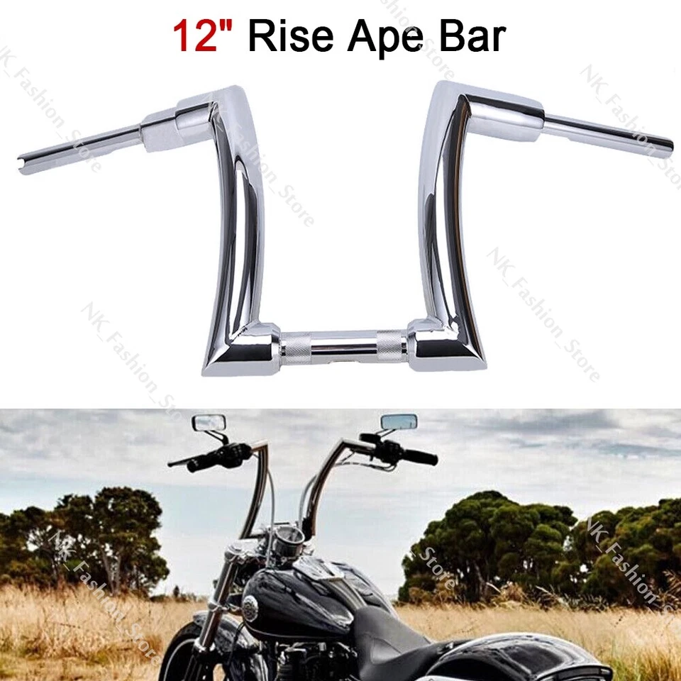 DNA MONSTER 12 " Rise 2" Ape Hanger Handlebar For Harley Dyna Glide FXS Touring Foto 3 de 4