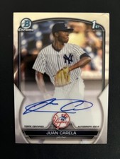 Juan Carela 2023 Bowman Chrome 1st Prospect Auto RC CPA-JCA Yankees BW12