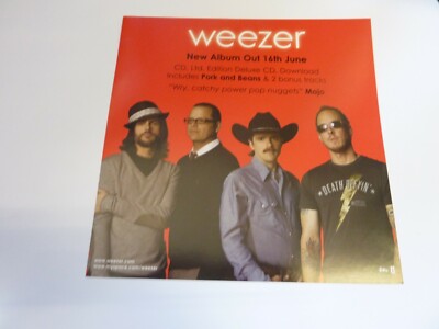  WEEZER PORK & BEANS /RED ALBUM ORIGINAL  PROMOTIONAL FLAT 12'' BY 12'' NEW UNUSED