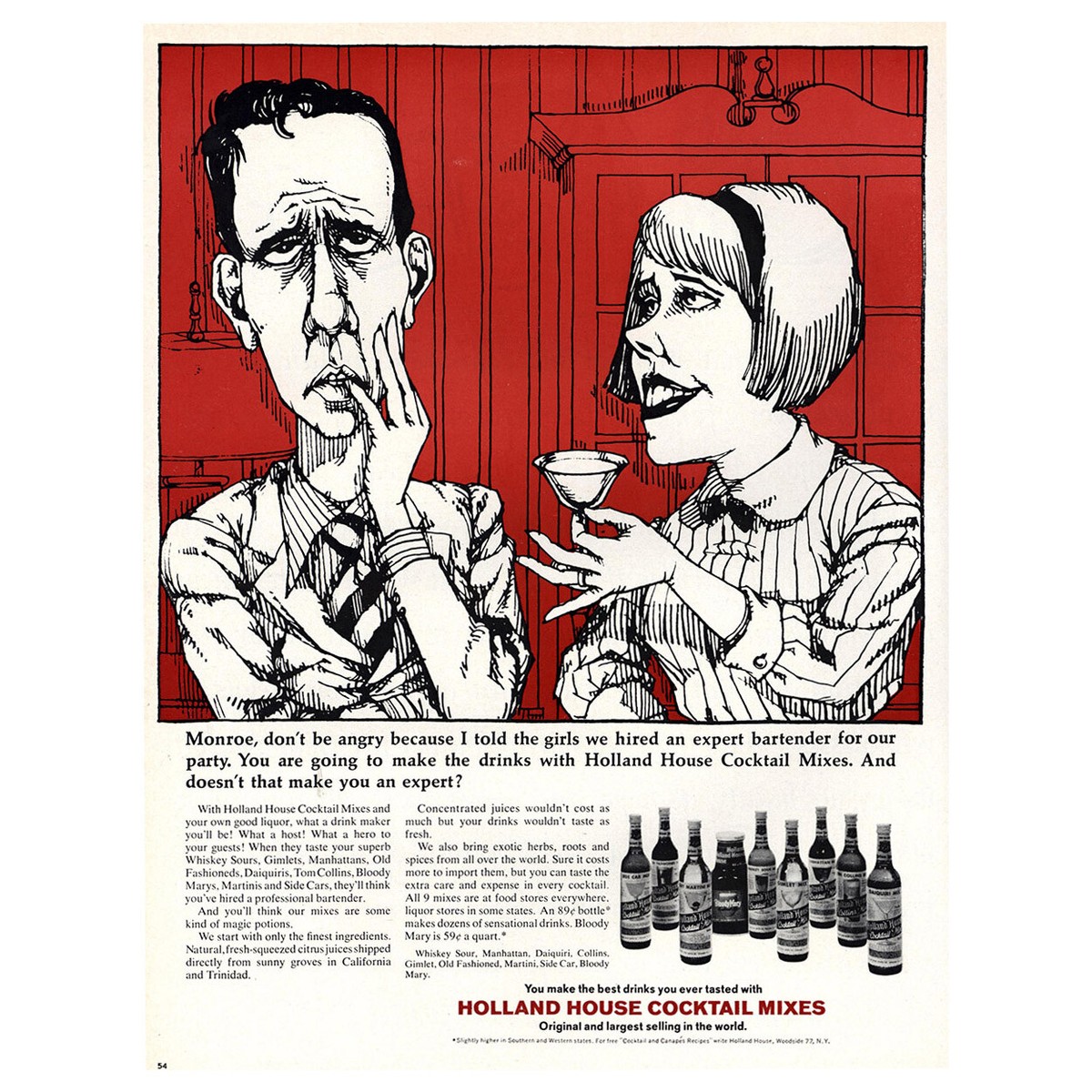 1964 Holland House Cocktail Mixes: Monroe Don