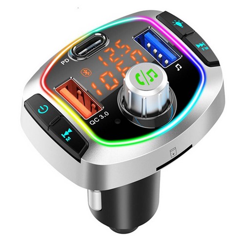 Bluetooth5.3 Car FM Transmitter 96W PD Type-C QC3.0 Fast Car Charger MP3 Player