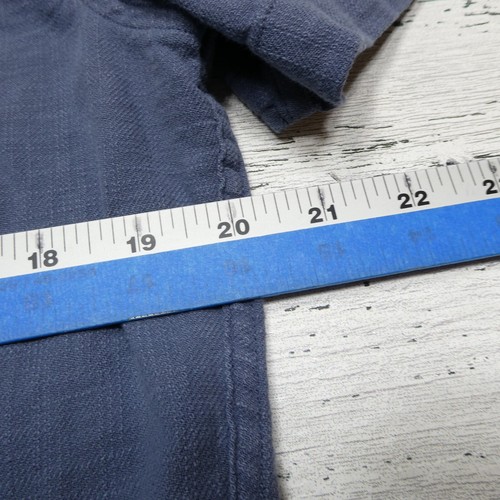 Marine Layer Stretch Selvage Shirt Size Medium Blue Cotton Short Sleeve Button - Picture 4 of 6