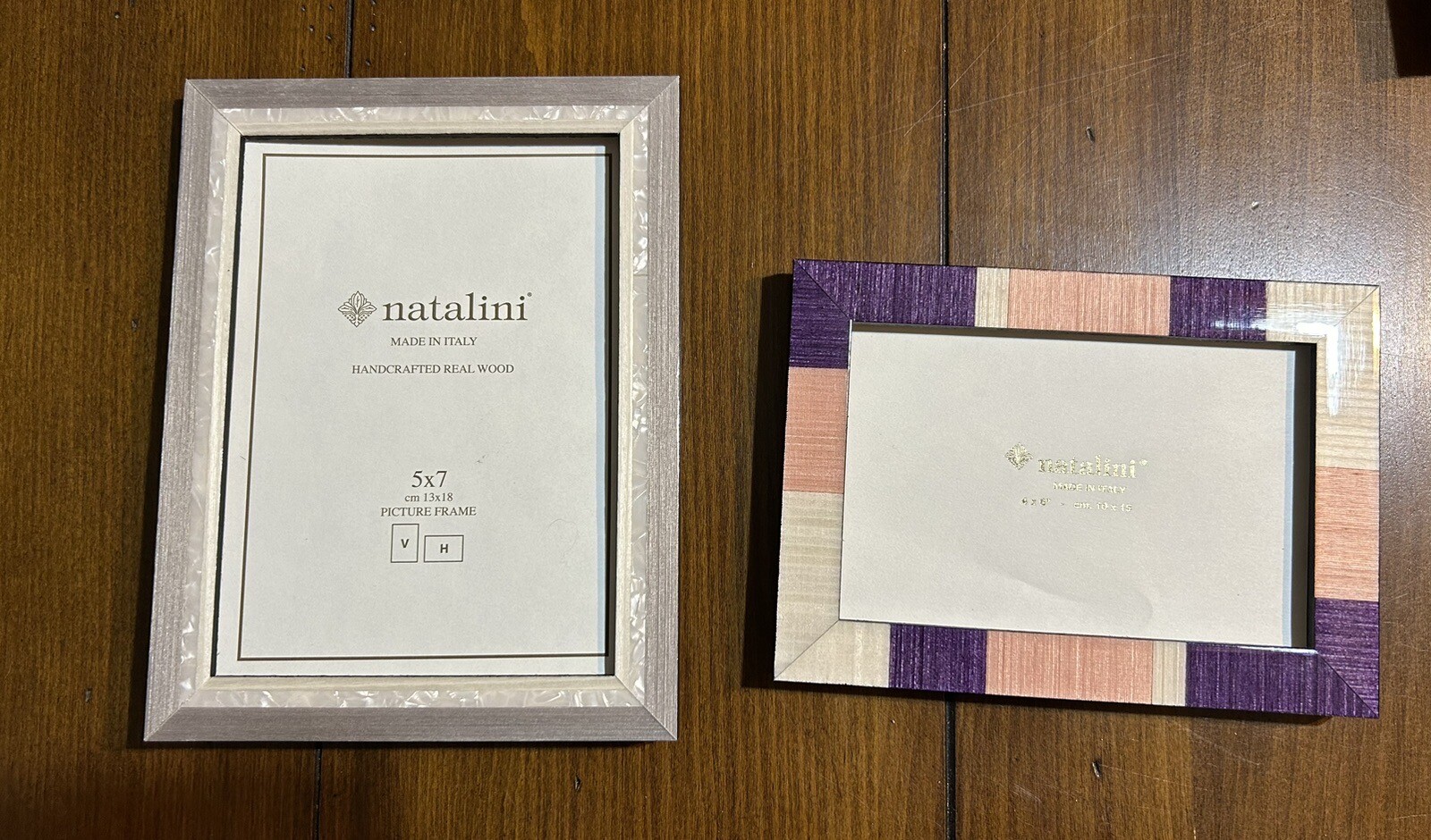 NEW Set of 2 Natalini Inlay Italian Picture Frames 5x7 & 4x6 eBay