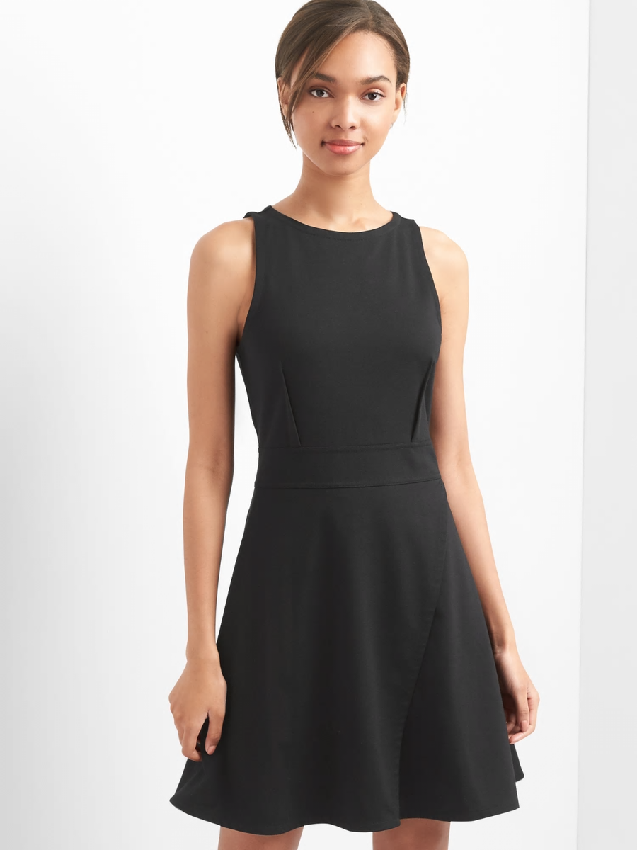 GAP WOMEN'S 211396 BLACK FIT AND FLARE WRAP DRESS SIZE 6 | eBay GAP WOMEN'S 211396 BLACK FIT AND FLARE WRAP DRESS SIZE 6 | eBay