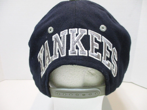 New York Yankees Cap Cooperstown Snapback Blue Spellout Arch Logo Back Flat Brim - 第 1/15 張圖片