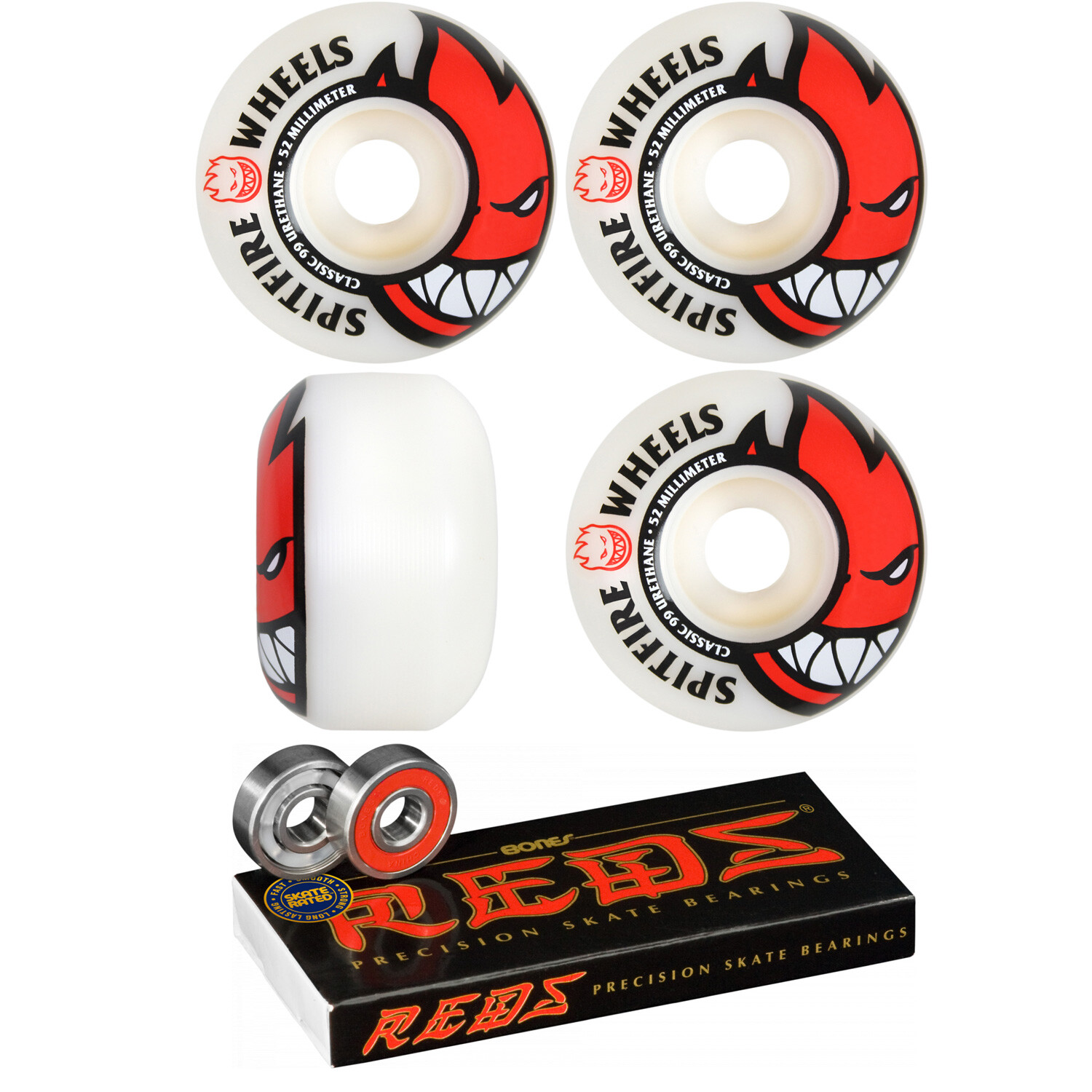Wheels 52mm Bighead With Bones Reds Bearings