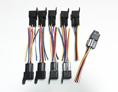 10pcs. JD150J6 12V 30Amp SPDT 5 PIN Auto Relay with 5 Wires Harness Socket Set