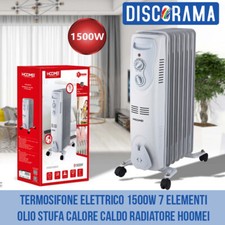 TERMOSIFONE ELETTRICO 1500W 7 ELEMENTI OLIO STUFA CALORE CALDO RADIATORE HOOMEI