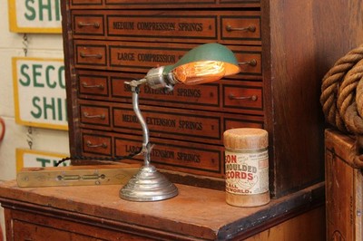 Faries フェアリーズ アンティーク ランプ o.c. white Vtg Antique Vtg Industrial Nickel Desk Lamp Light OC White Faries