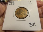 1909 VDB Lincoln Wheat Cent~  Uncirculated Details~  Semi-key~  Better Date