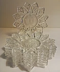 Set Of 6 Vintage Federal Glass 12 Point Petal Dessert/Bread Plates 6 1/2"