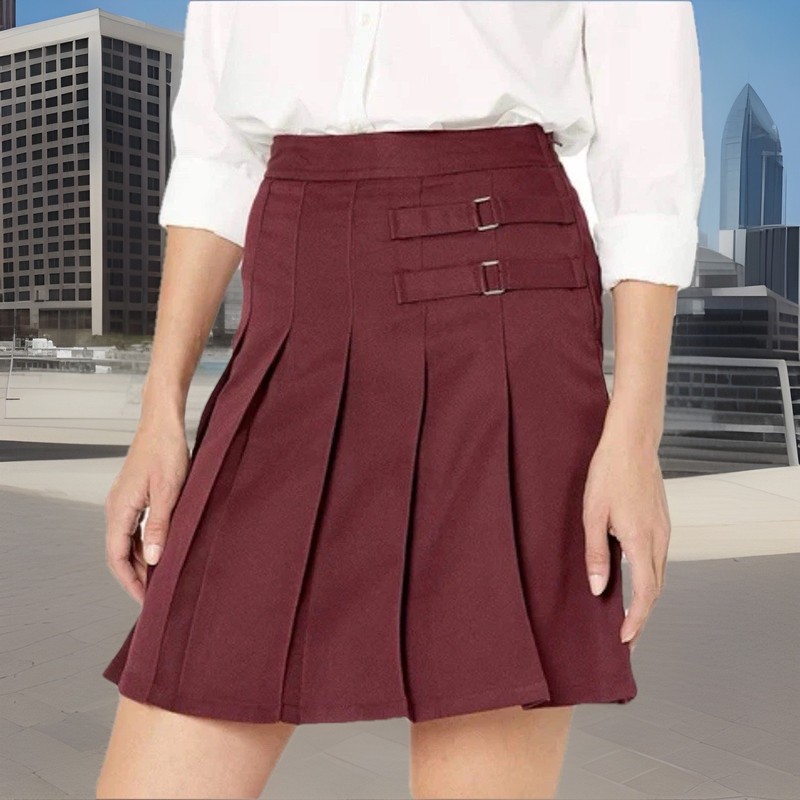 French Toast 2 Tab Uniform Scooter Skirt with Hidden Comfort Short, Inside Short