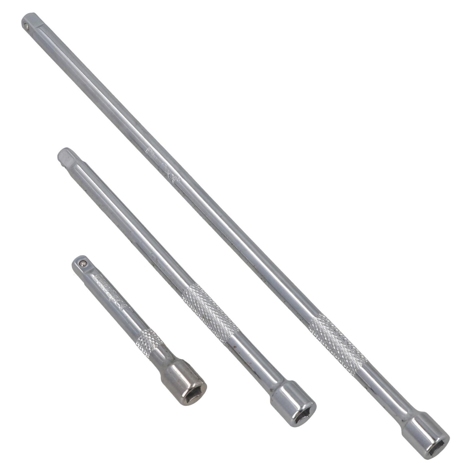 3pc 1/4"" Drive Straight Socket Ratchet Extension Bar Set 75mm 125mm 250mm