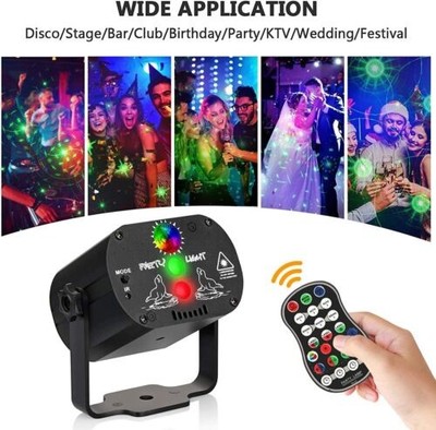 240 Muster Akku Laser Projektor LED Laserlicht Party Disco Partydekoration USB