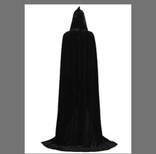 Medieval Hooded Cloak Renaissance Velvet Cape Halloween Costume Cosplay Unisex