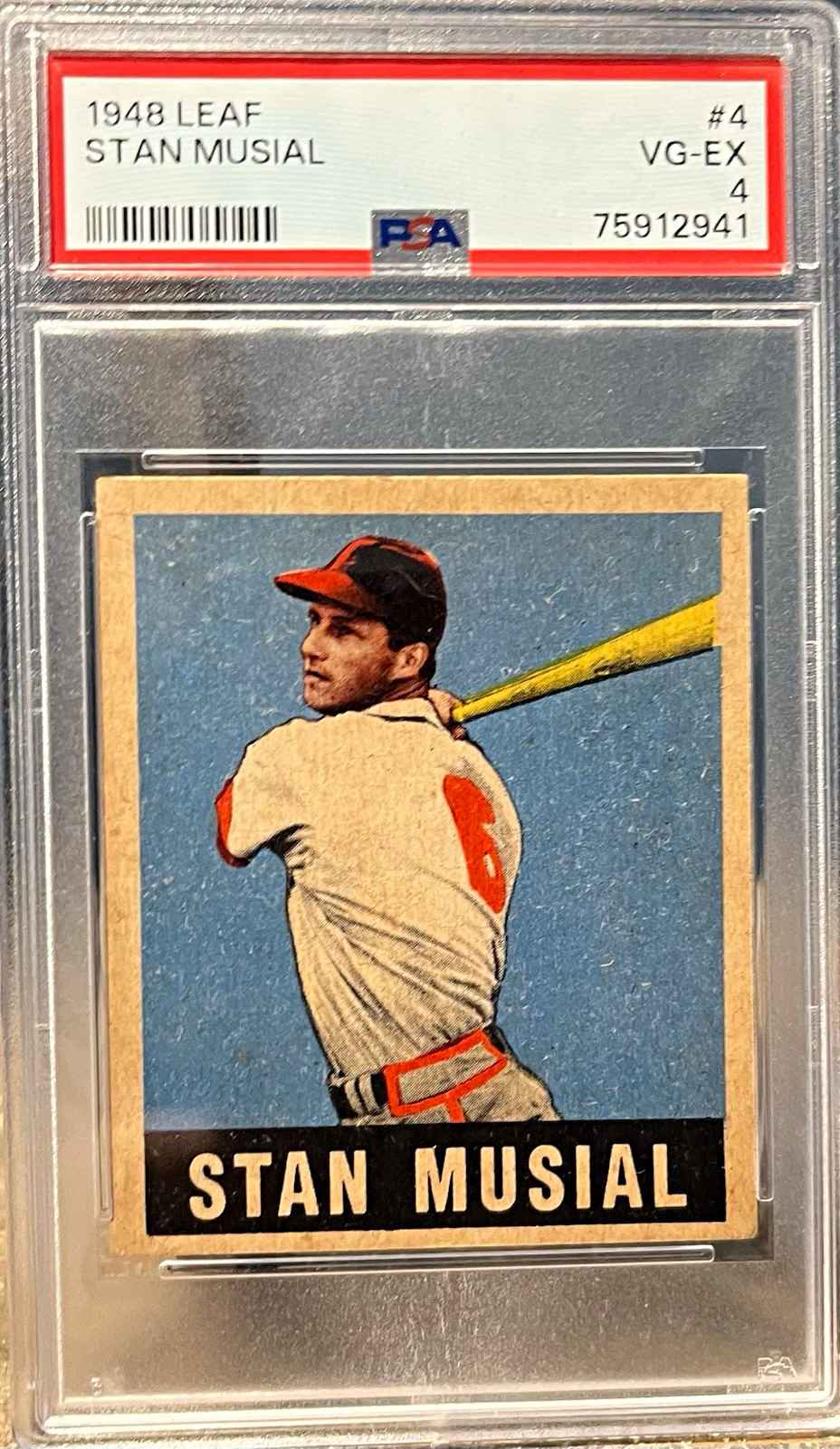Leaf 1948 Stan Musial #4 St. Louis Cardinals PSA 4 VG-EX Graded
