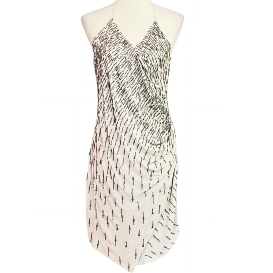 Nuevo con etiquetas Vestido de cóctel Haute Hippie $625 The Criminal Love con cuentas, talla 4 Foto 3 de 4