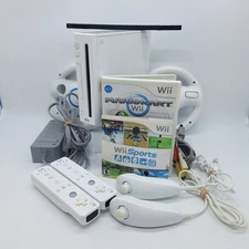 Nintendo Wii Mario Kart Sports Bundle Controllers Nunchucks Wheels Games Tested