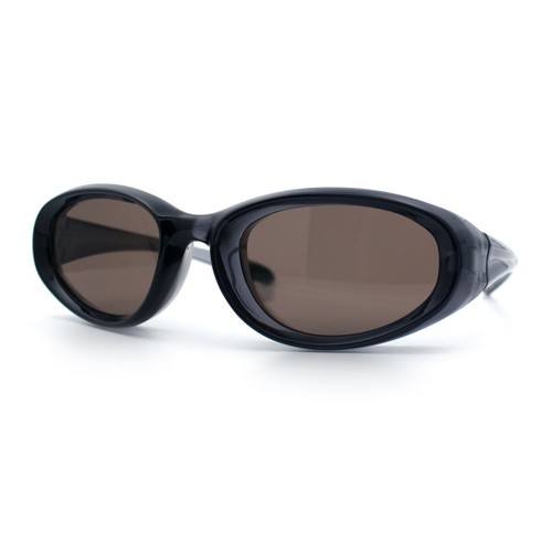 Ovale abgeschrägte dicke Kunststoff Y2K sportliche modische Sonnenbrille - Bild 6 von 33