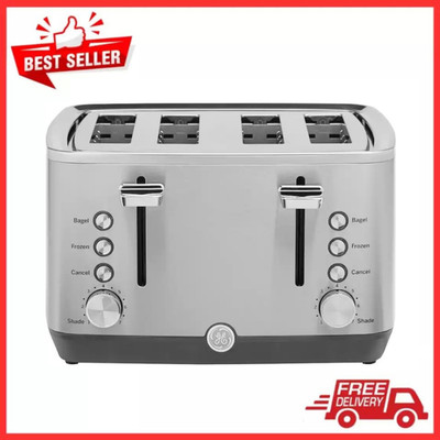 GE - 4-Slice Toaster - Stainless Steel