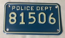 Washington District Of Columbia Motorcycle License Plate - 80s Police Dept Dc